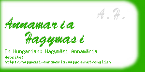 annamaria hagymasi business card